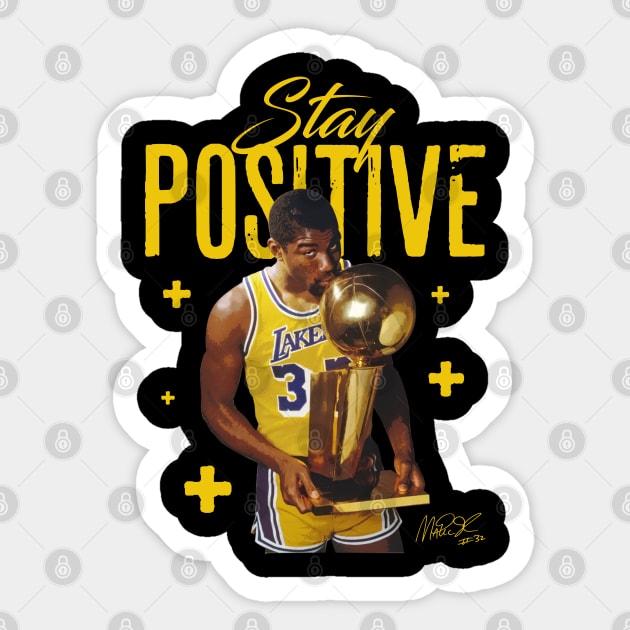 Magic Johnson Stay Positive Sticker by Juantamad
